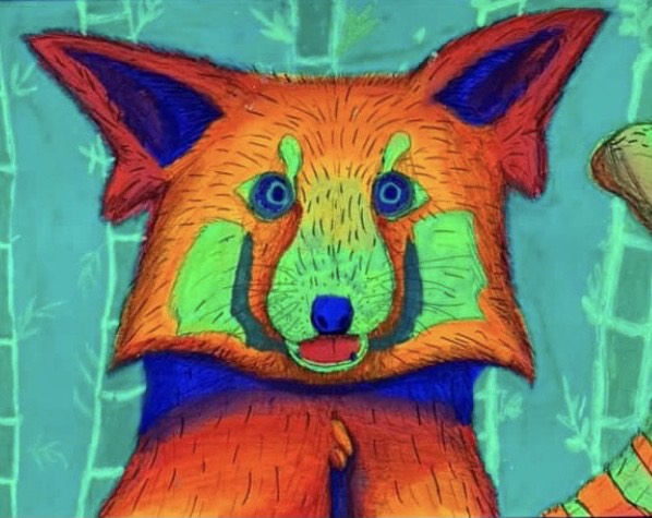 oil pastel fox