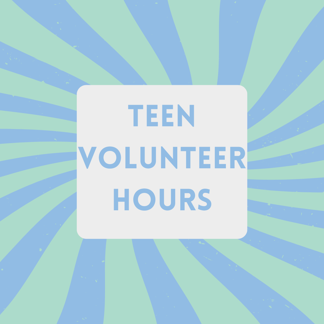 Graphic detailing the event "Teen Volunteer Hours"