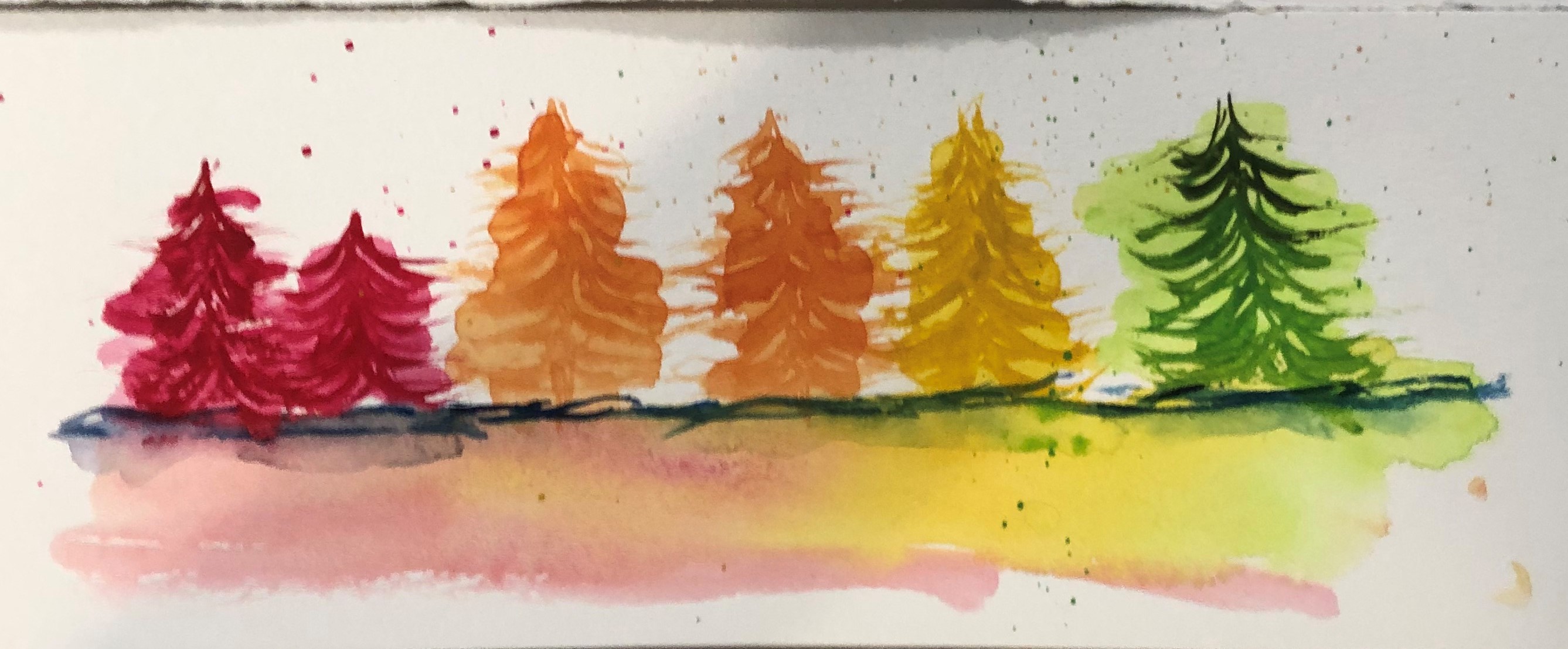 Watercolor trees