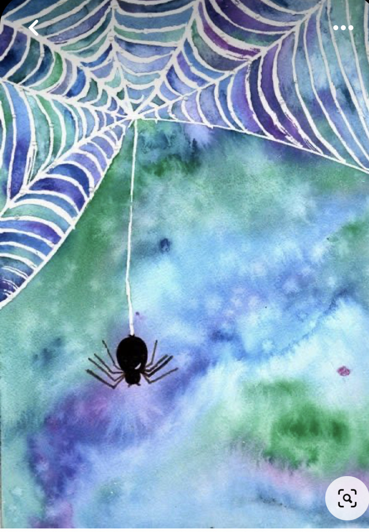 watercolor spiderweb