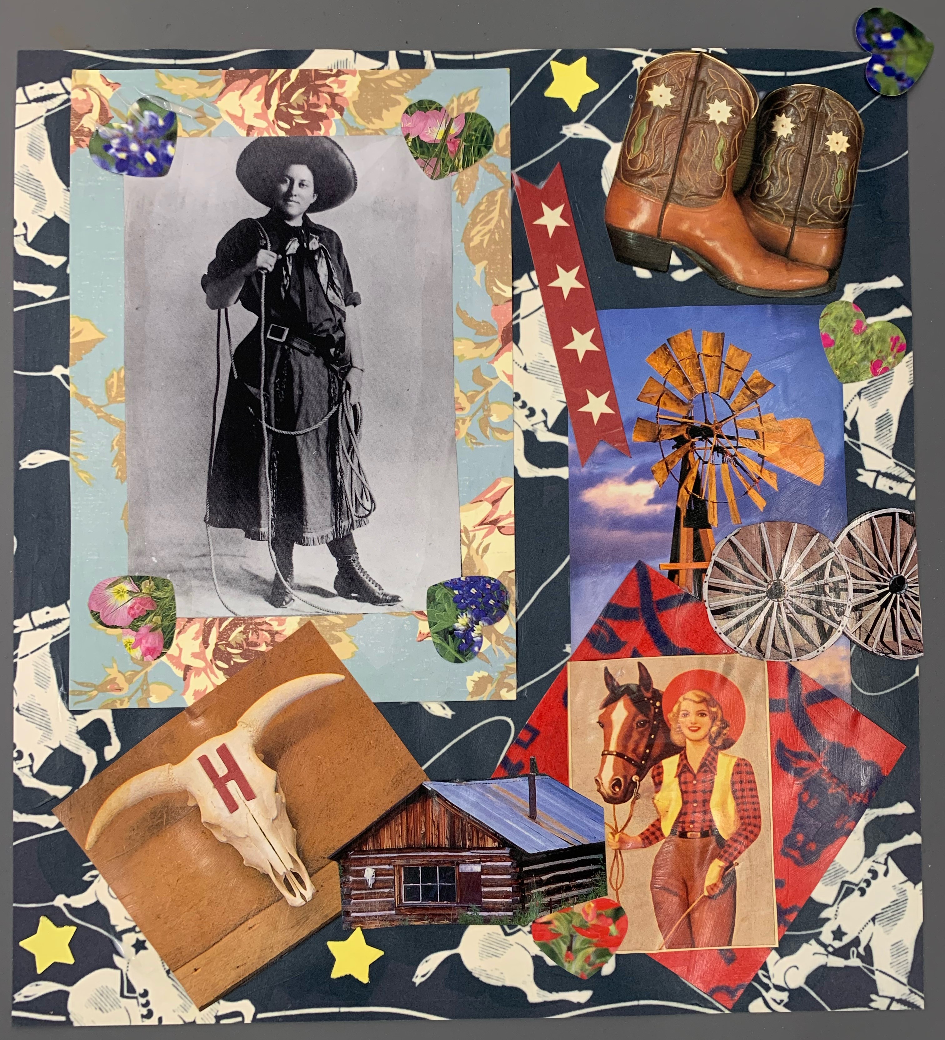 Cowgirl themed collage