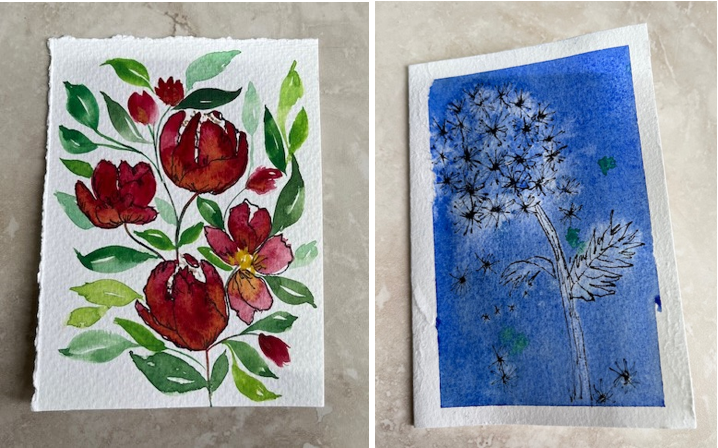 floral watercolor cards