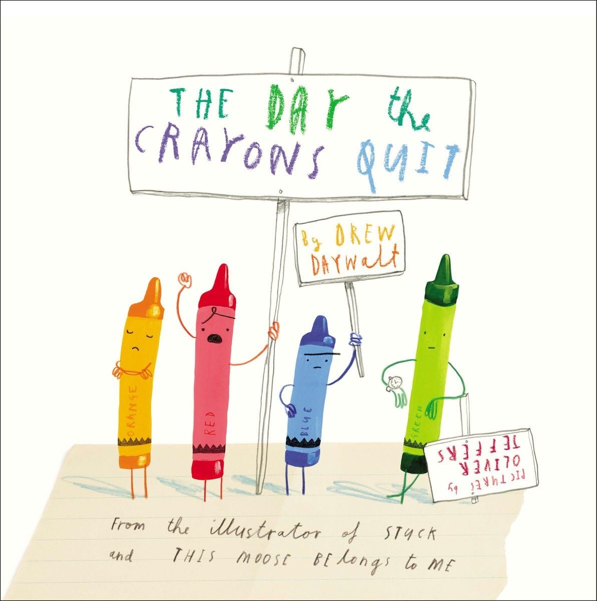 Cover art for the book "The Day the Crayons Quit"