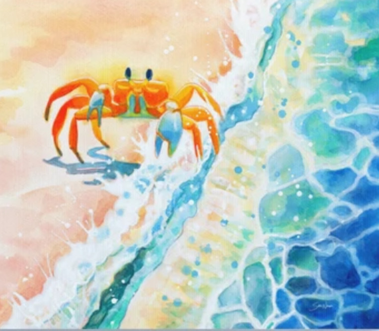 watercolor crab