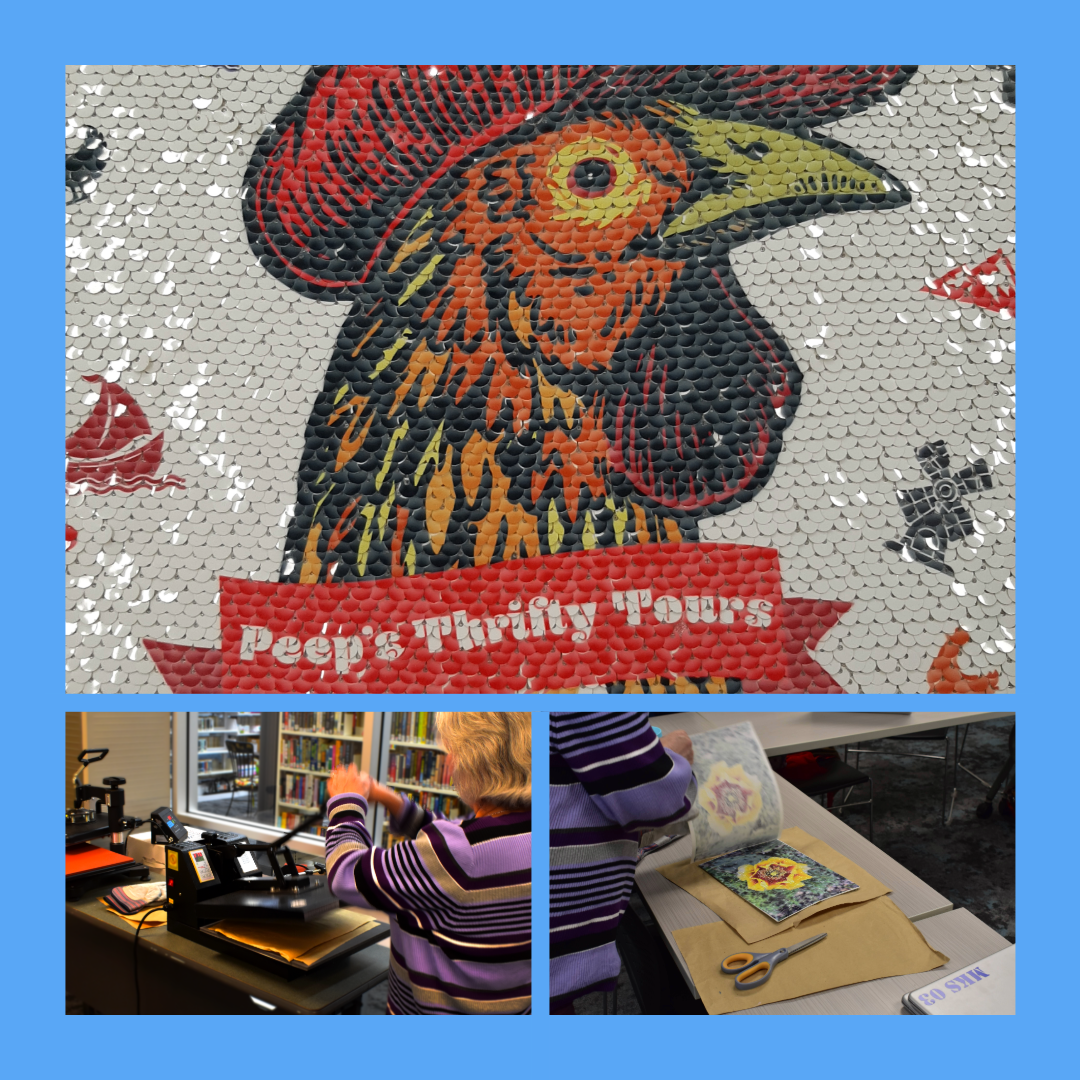 Sublimation Projects being made in the Mammen Family Public Library's Makersapce