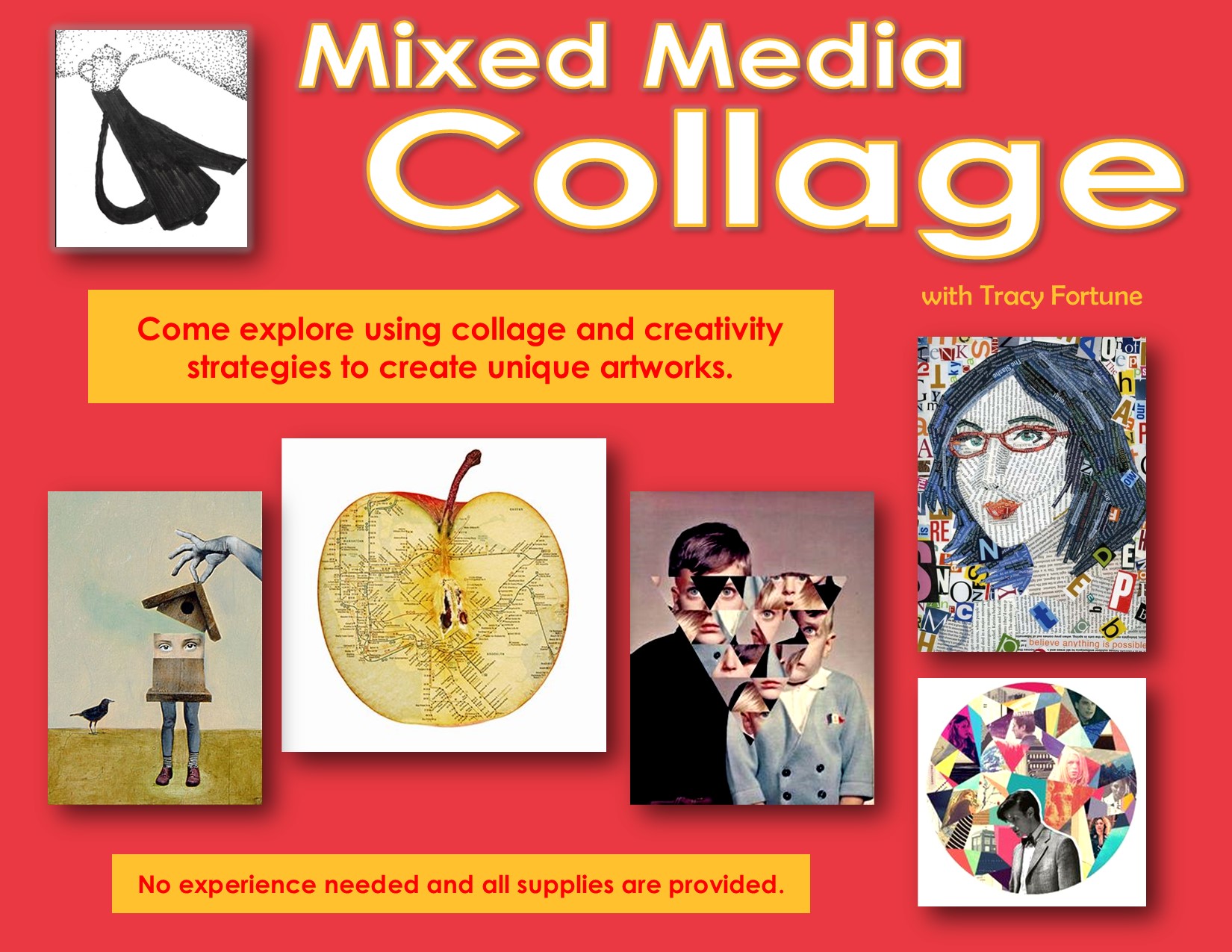 Promotional flyer for collage class