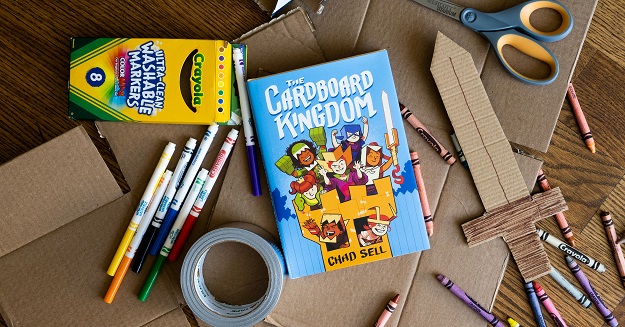cardboard, markers, and the cardboard kingdom book