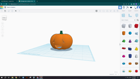 Digital rendering of a pumpkin