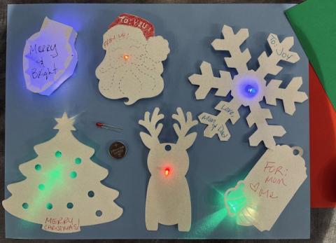 Light up gift tags