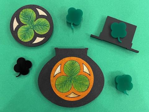 Lucky coins and clovers