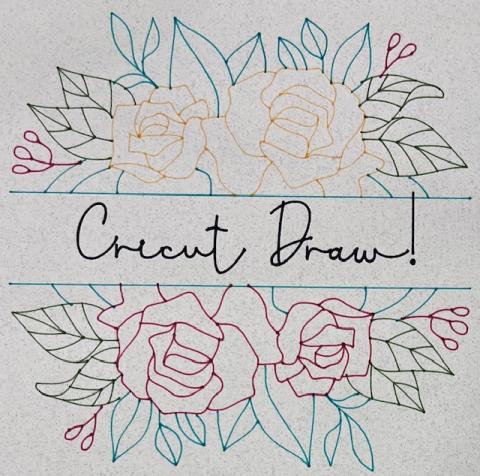 Example of flower illustration drawn with a Cricut