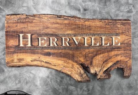 Example of engraved wood sign