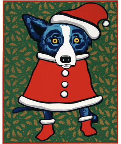 George Rodrigue Holiday Blue Dog