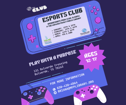 Colorful graphic image saying Esports Club