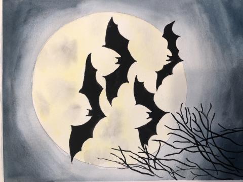 watercolor bats