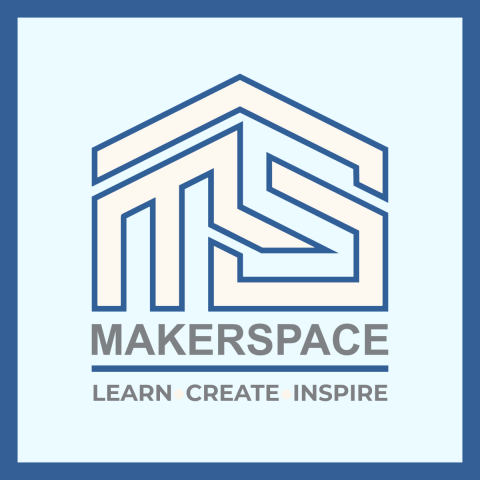 The Mammen Family Public Library's Makerspace Logo and Slogan
