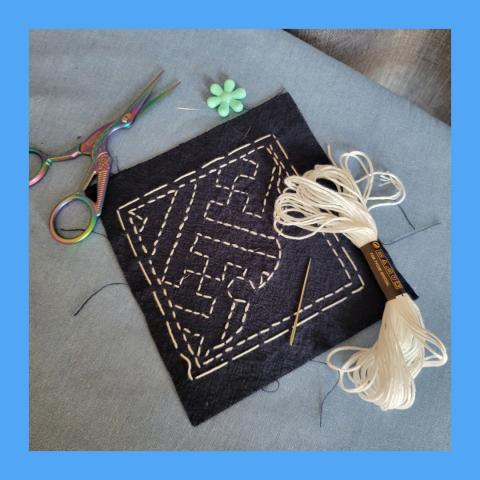 Fiber Arts being done at the Mammen Family Public Library, in their Makerspace