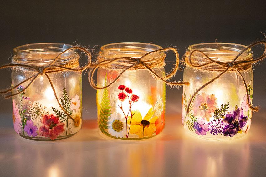 3 Pressed flower lanterns