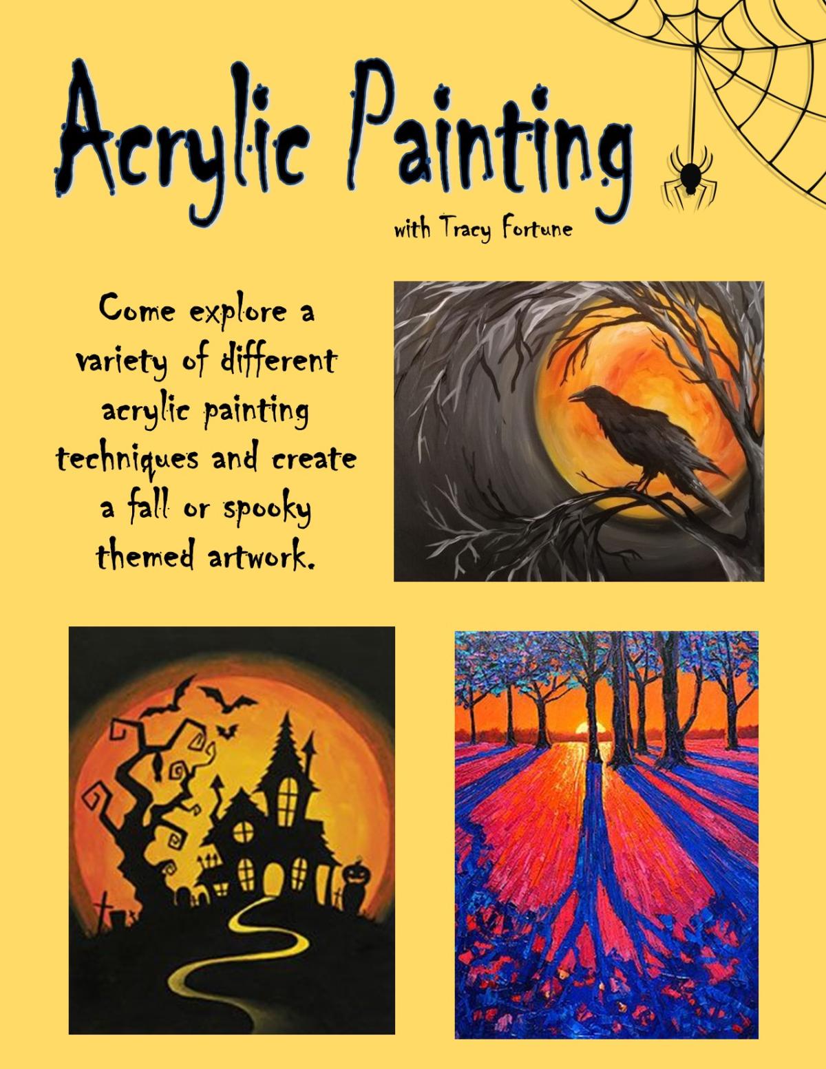 Graphic of Halloween themed paintings