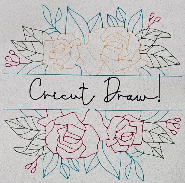 Example of flower illustration drawn with a Cricut