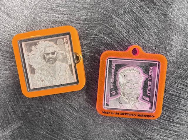 Examples of square engraved keychains