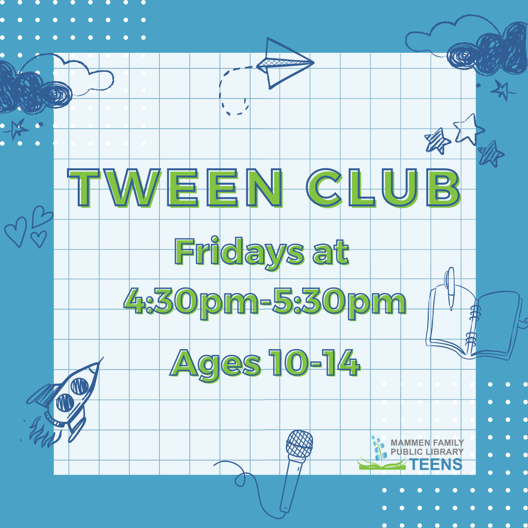 Colorful graphic image saying Tween Club