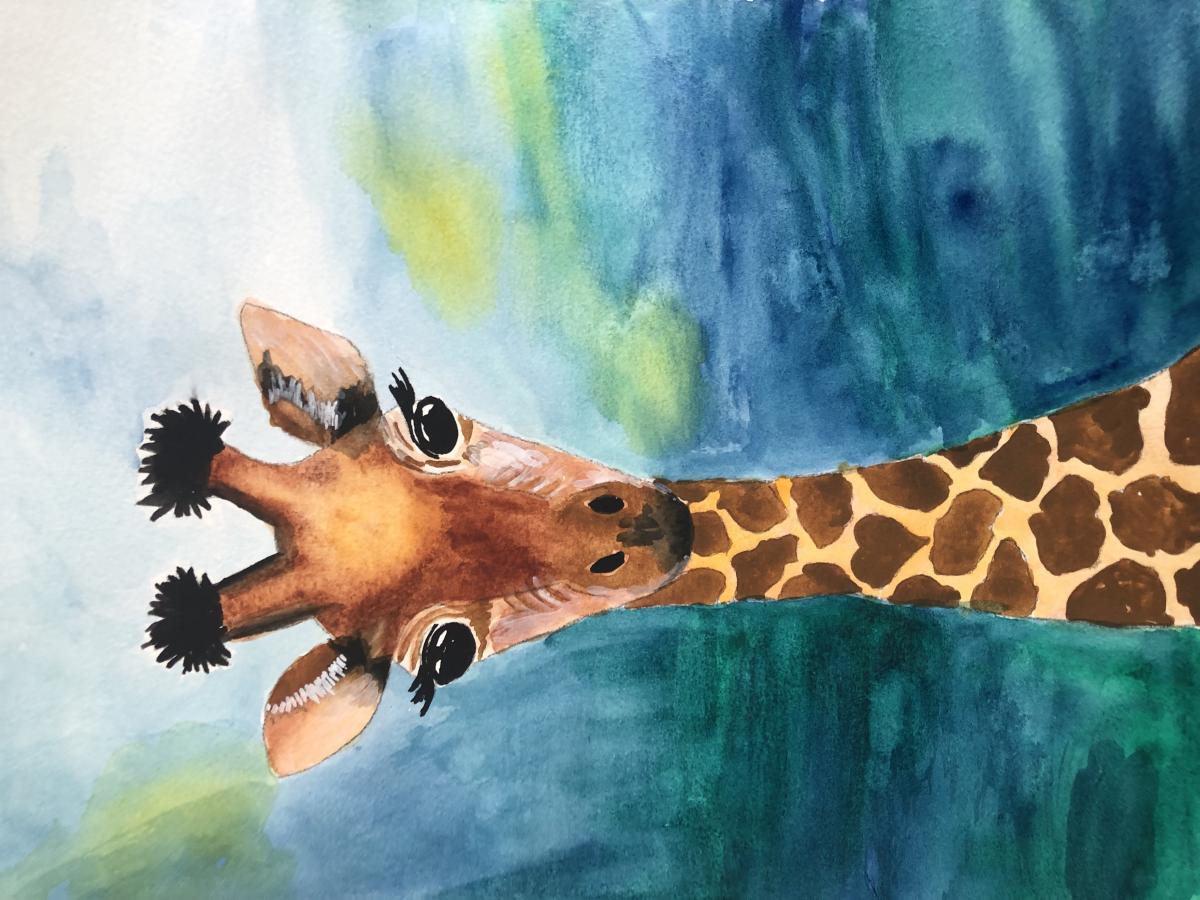 watercolor giraffe