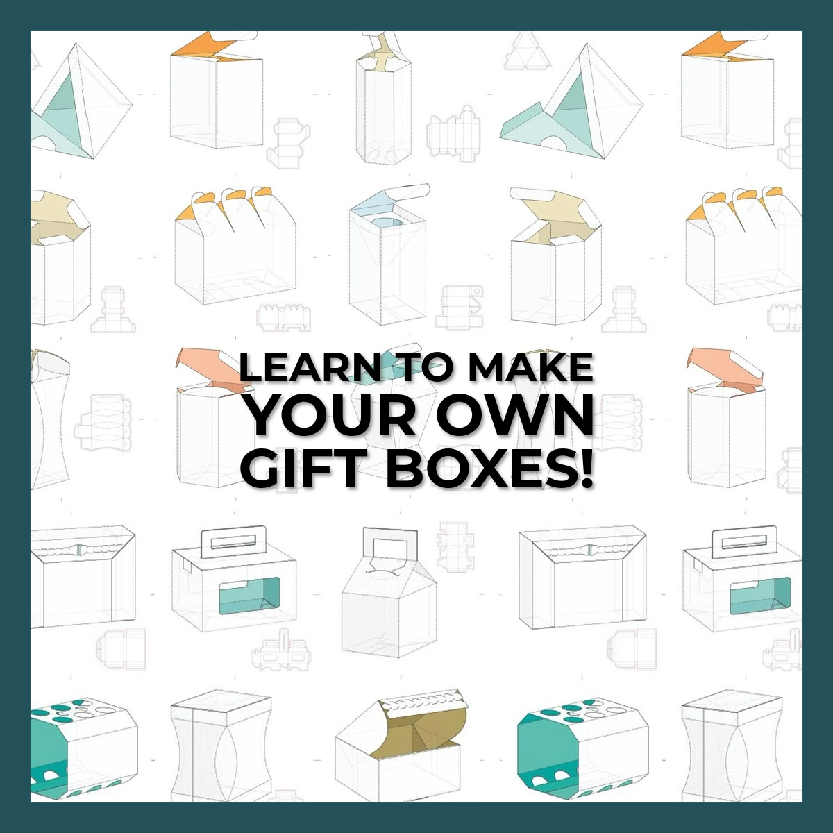 Example "DIY" gift box patterns for the Mammen Family Public Library's Makerspace drop-in program