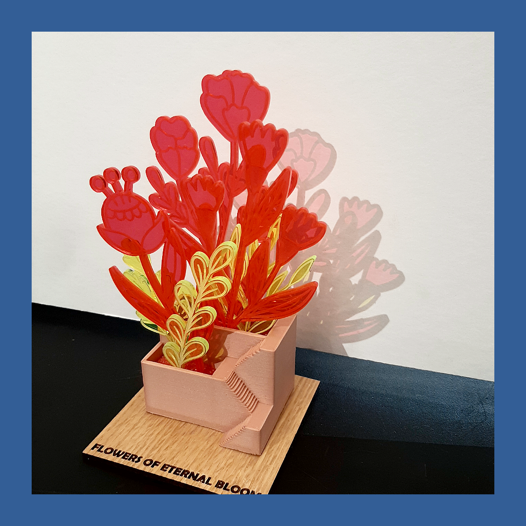 Co2 Laser Cut Decore made in the Mammen Family Public Library's Makerspace