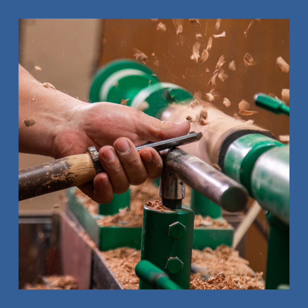 Woodturning craft at Mammen Family Public Library